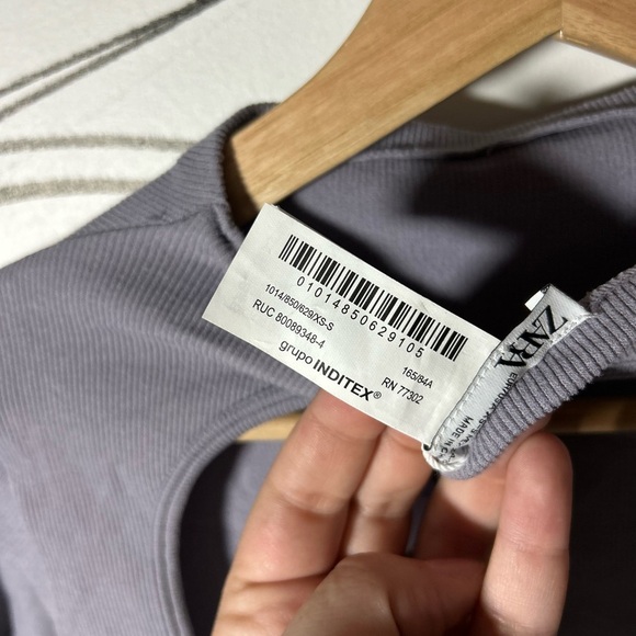 NEW Zara Lavender Long Sleeve Bodysuit w/Keyhole Back, High Neck, Thong, Sz Sm - Picture 7 of 8